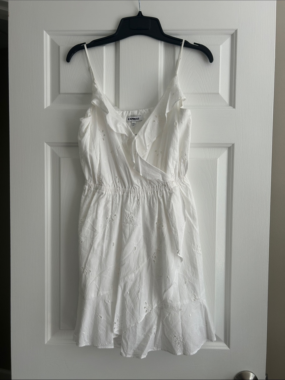 Express White Eyelet Ruffle Sundress
